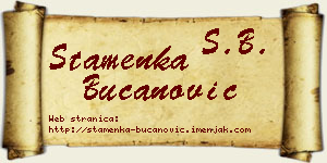 Stamenka Bučanović vizit kartica